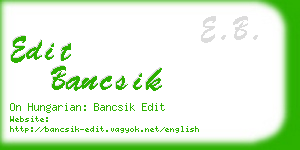 edit bancsik business card